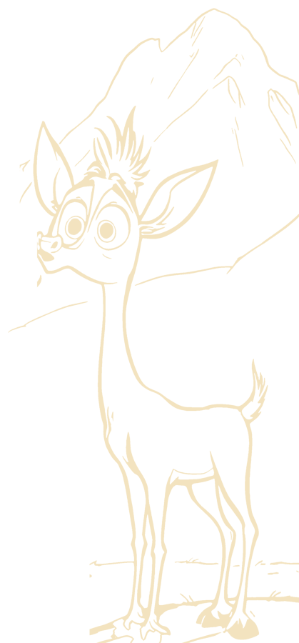 Line drawing of Sprig, the young elk from the book